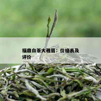 福鼎白茶大雅眉：价格表及评价