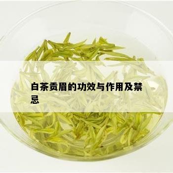 白茶贡眉的功效与作用及禁忌