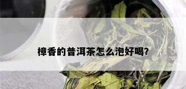 樟香的普洱茶怎么泡好喝？