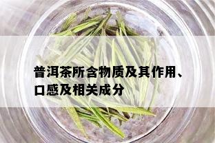 普洱茶所含物质及其作用、口感及相关成分