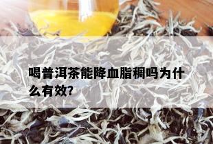 喝普洱茶能降血脂稠吗为什么有效？