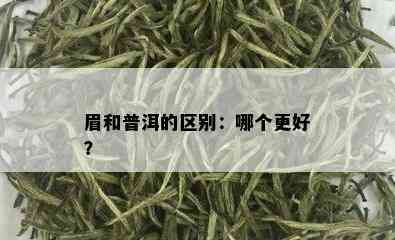 眉和普洱的区别：哪个更好？