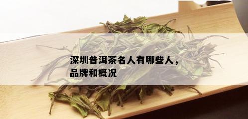 深圳普洱茶名人有哪些人，品牌和概况