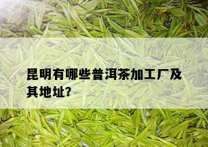 昆明有哪些普洱茶加工厂及其地址？