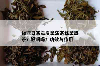 福鼎白茶贡眉是生茶还是熟茶？好喝吗？功效与作用