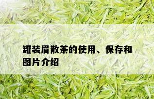 罐装眉散茶的使用、保存和图片介绍