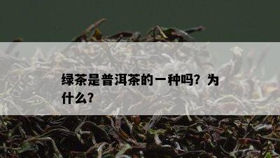 绿茶是普洱茶的一种吗？为什么？