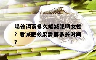 喝普洱茶多久能减肥啊女性？看减肥效果需要多长时间？