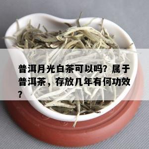 普洱月光白茶可以吗？属于普洱茶，存放几年有何功效？