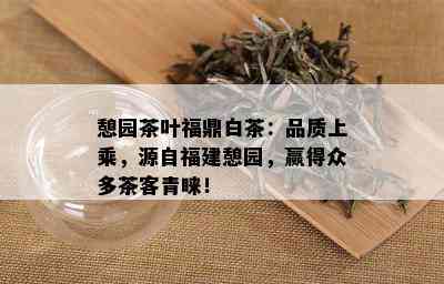 憩园茶叶福鼎白茶：品质上乘，源自福建憩园，赢得众多茶客青睐！