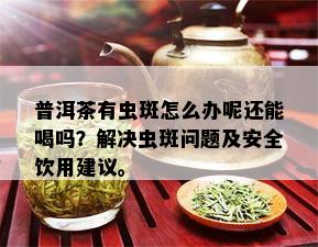 普洱茶有虫斑怎么办呢还能喝吗？解决虫斑问题及安全饮用建议。