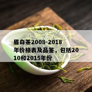 眉白茶2008-2018年价格表及品鉴，包括2010和2015年份