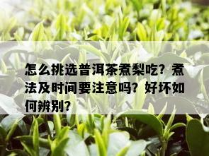 怎么挑选普洱茶煮梨吃？煮法及时间要注意吗？好坏如何辨别？