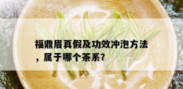 福鼎眉真假及功效冲泡方法，属于哪个茶系？