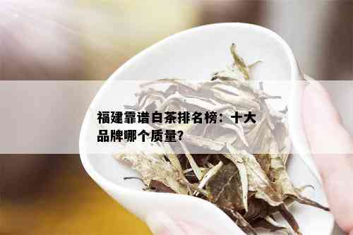 福建靠谱白茶排名榜：十大品牌哪个质量？