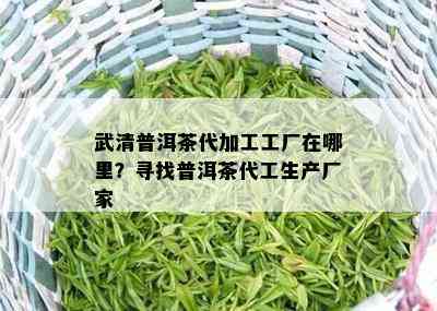 武清普洱茶代加工工厂在哪里？寻找普洱茶代工生产厂家