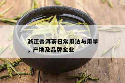 浙江普洱茶日常用法与用量，产地及品牌企业