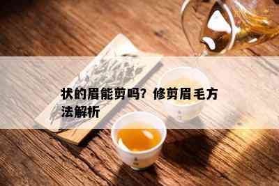 状的眉能剪吗？修剪眉毛方法解析