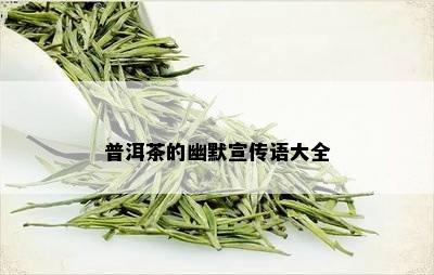 普洱茶的幽默宣传语大全