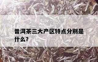 普洱茶三大产区特点分别是什么？