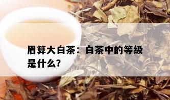 眉算大白茶：白茶中的等级是什么？