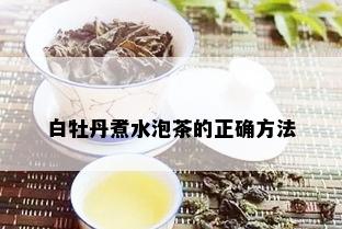 白牡丹煮水泡茶的正确方法