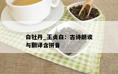 白牡丹_王贞白：古诗朗读与翻译含拼音