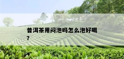 普洱茶用闷泡吗怎么泡好喝？