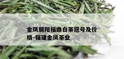 金凤朝阳福鼎白茶冠号及价格-福建金凤茶业