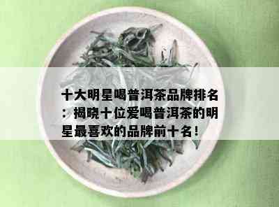 十大明星喝普洱茶品牌排名：揭晓十位爱喝普洱茶的明星最喜欢的品牌前十名！