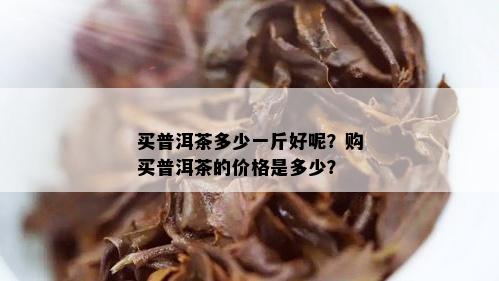 买普洱茶多少一斤好呢？购买普洱茶的价格是多少？