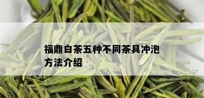 福鼎白茶五种不同茶具冲泡方法介绍