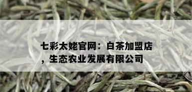 七彩太姥官网：白茶加盟店，生态农业发展有限公司