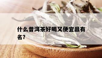 什么普洱茶好喝又便宜且有名？