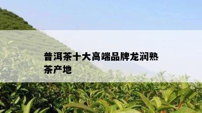 普洱茶十大高端品牌龙润熟茶产地