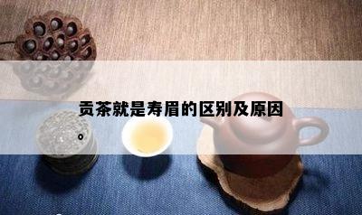 贡茶就是寿眉的区别及原因。