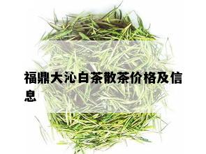 福鼎大沁白茶散茶价格及信息