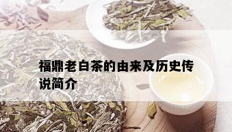 福鼎老白茶的由来及历史传说简介