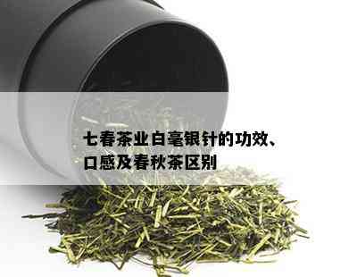 七春茶业白毫银针的功效、口感及春秋茶区别