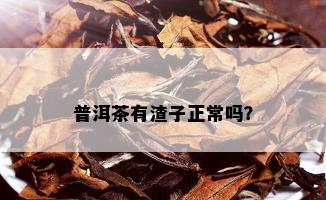 普洱茶有渣子正常吗？