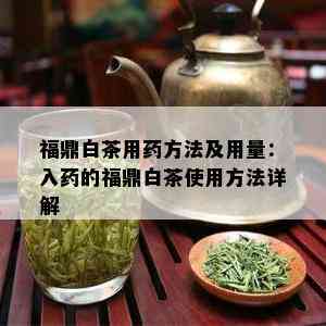 福鼎白茶用方法及用量：入的福鼎白茶使用方法详解