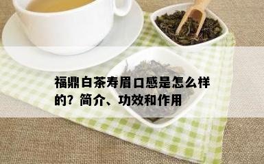 福鼎白茶寿眉口感是怎么样的？简介、功效和作用