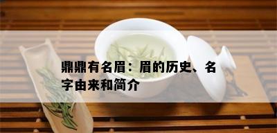 鼎鼎有名眉：眉的历史、名字由来和简介