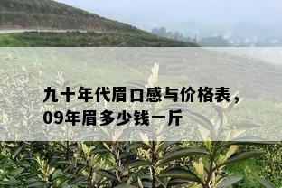 九十年代眉口感与价格表，09年眉多少钱一斤