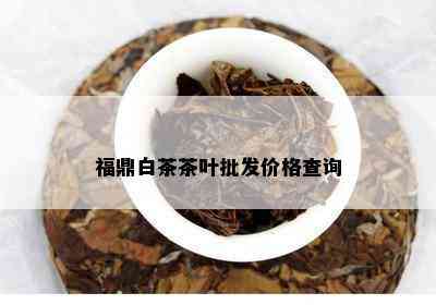 福鼎白茶茶叶批发价格查询