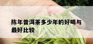 陈年普洱茶多少年的好喝与更好比较