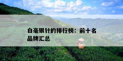 白毫银针的排行榜：前十名品牌汇总