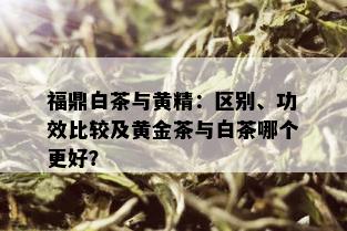 福鼎白茶与黄精：区别、功效比较及黄金茶与白茶哪个更好？