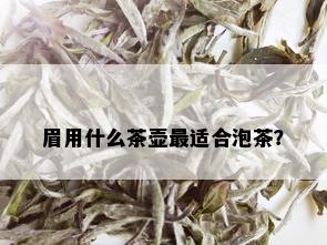 眉用什么茶壶最适合泡茶？