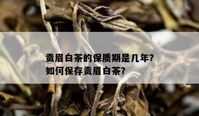 贡眉白茶的保质期是几年？如何保存贡眉白茶？